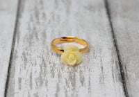Tiny Petals Stacking Ring ~ Butter Yellow
